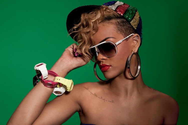Carrera vintage sunglasses keep Rihanna shaded in style in her newest music video Rude Boy